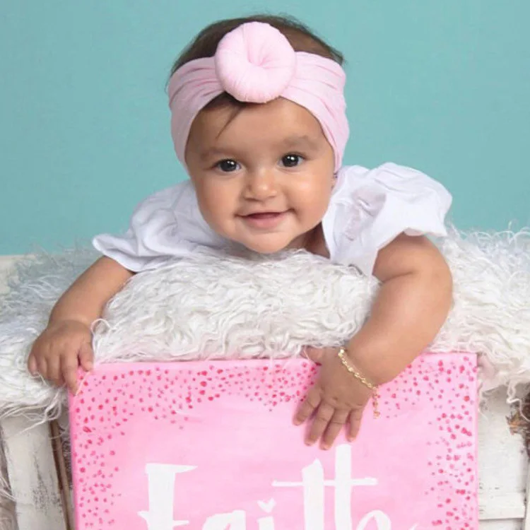 

New 1PCS Cotton Blend Nylon Baby Girls Headbands Newborn Toddler Turban Round Knot Head Wrap Hair Accessories Birthday Gift
