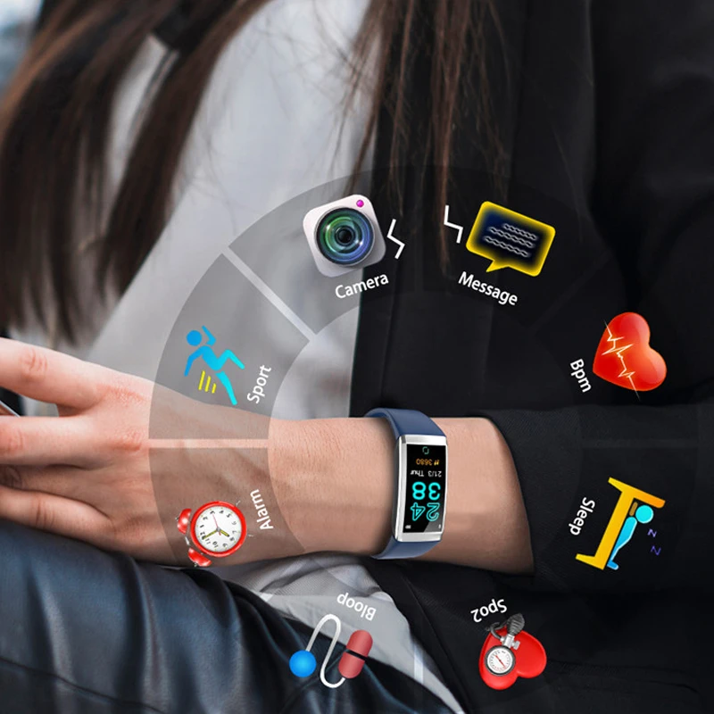 Умные часы водонепроницаемые IP67 кровяное давление спортивные Смарт пульсометр