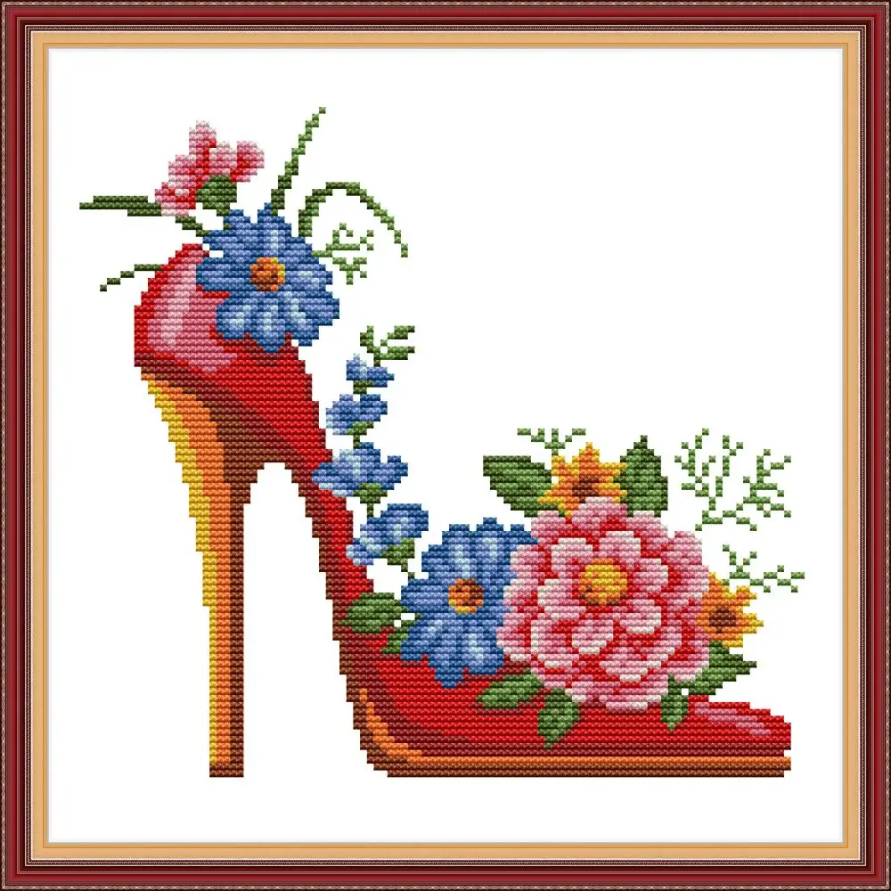 NKF модные высокие каблуки ручной работы Набор для вышивки крестиком с