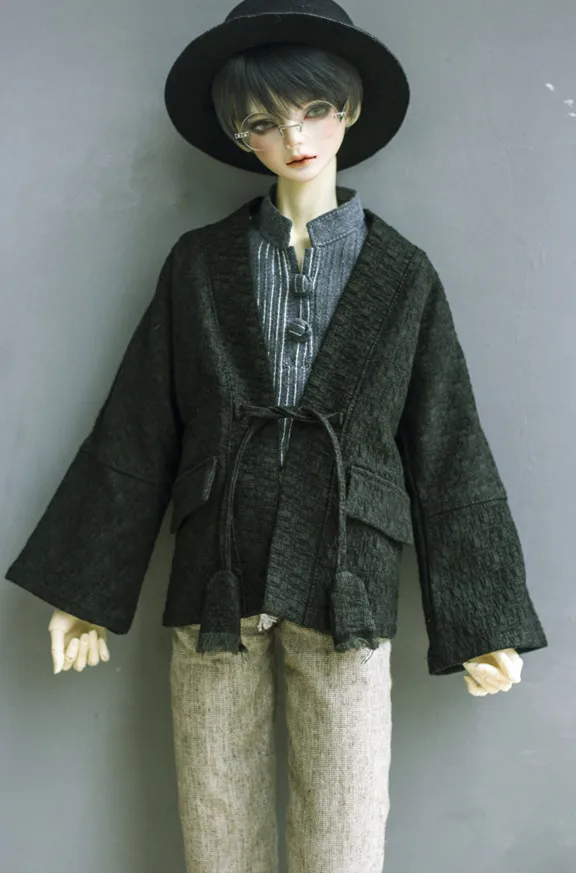 Черный Платье BJDdoll подходит для 1/3 и 1/4 MSD DD дядюшка японский стиль и ветер печати кружева кардиган аксессуары - Цвет: Черный