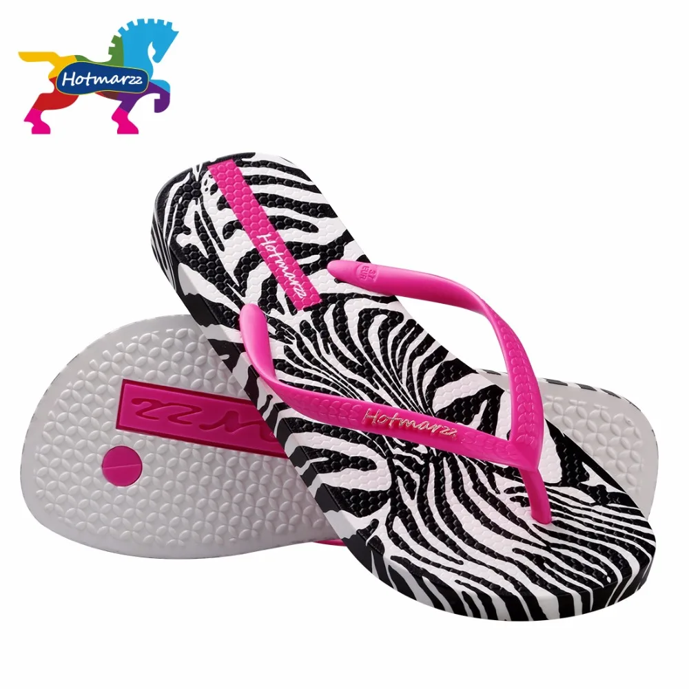 Hotmarzz женские шлепанцы с принтом зебры пляжные летние сандалии на плоской