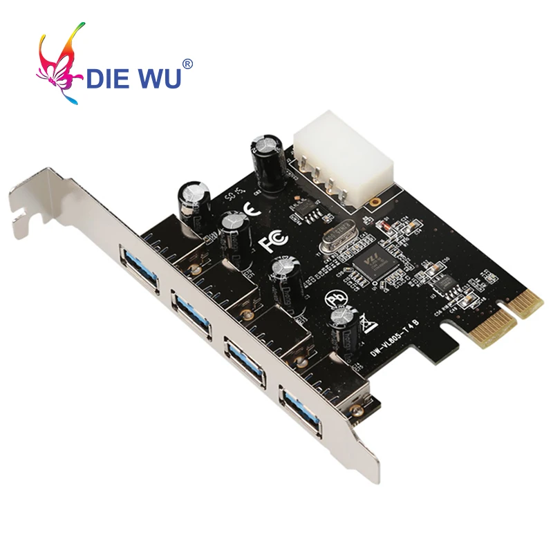 4 порта USB3.0 Riser card для VL805 PCIe X1 до портов pin power add on TXB048|Платы расширения| |