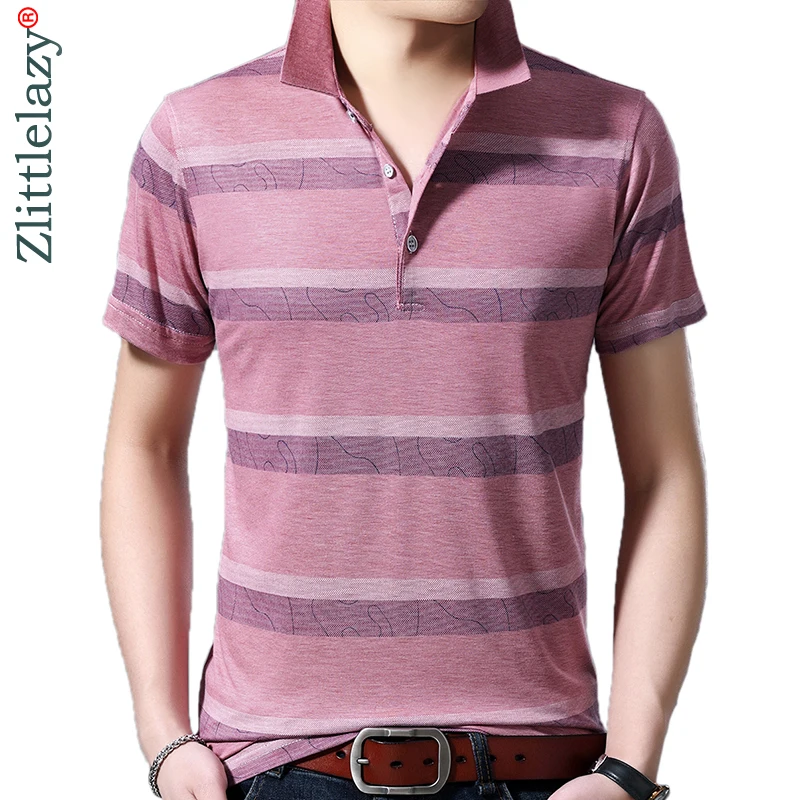 Бренд 2020 Повседневная летняя полосатая рубашка поло с коротким рукавом Мужская
