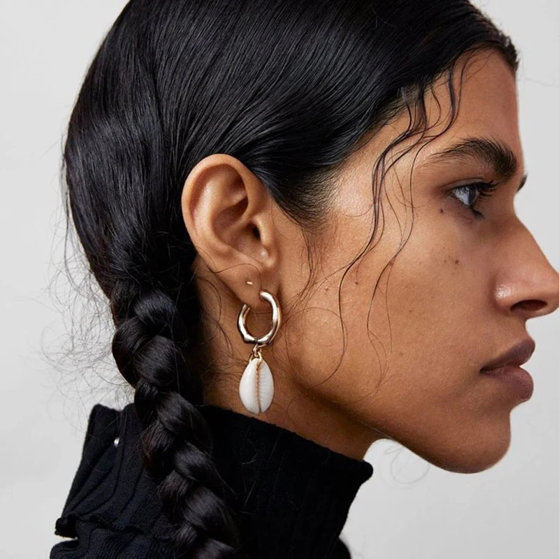 Винтажная оболочка Длинные панковские висячие серьги богемные неровный жемчуг