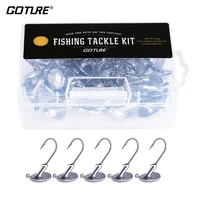 goture tumbler lead jig head fishing hook 3 5g 5g 7g 10g 14g carbon steel fishinghook with strong fishing lure box for soft lure