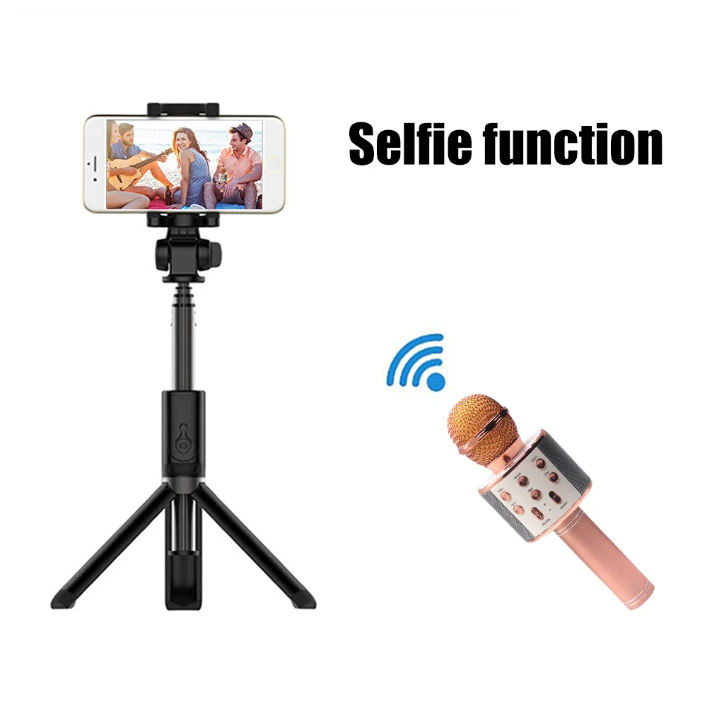 

100% Original WSTER WS-858 Wireless Karaoke Microphone 5 Magic Voices Changer Bluetooth Singing Mic Speaker For Phone Computer
