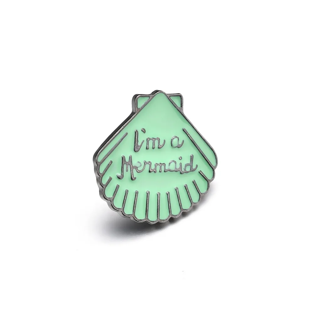 I am a Men maid Letter elements светло-зеленый свежий цвет модная Милая оболочка амулет брошь