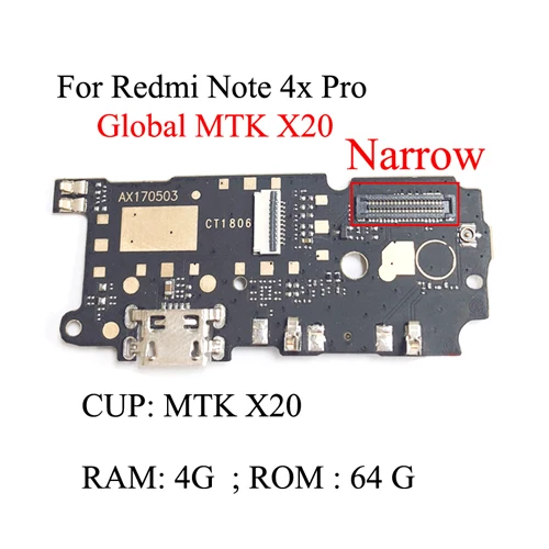 Redmi Note 4X X20 Global для Xiaomi redmi Note 4x Pro Prime микро зарядное устройство USB разъем для док-станции Разъем для порта гибкий кабель для redmi 4X - Цвет: Redmi Note 4X X20
