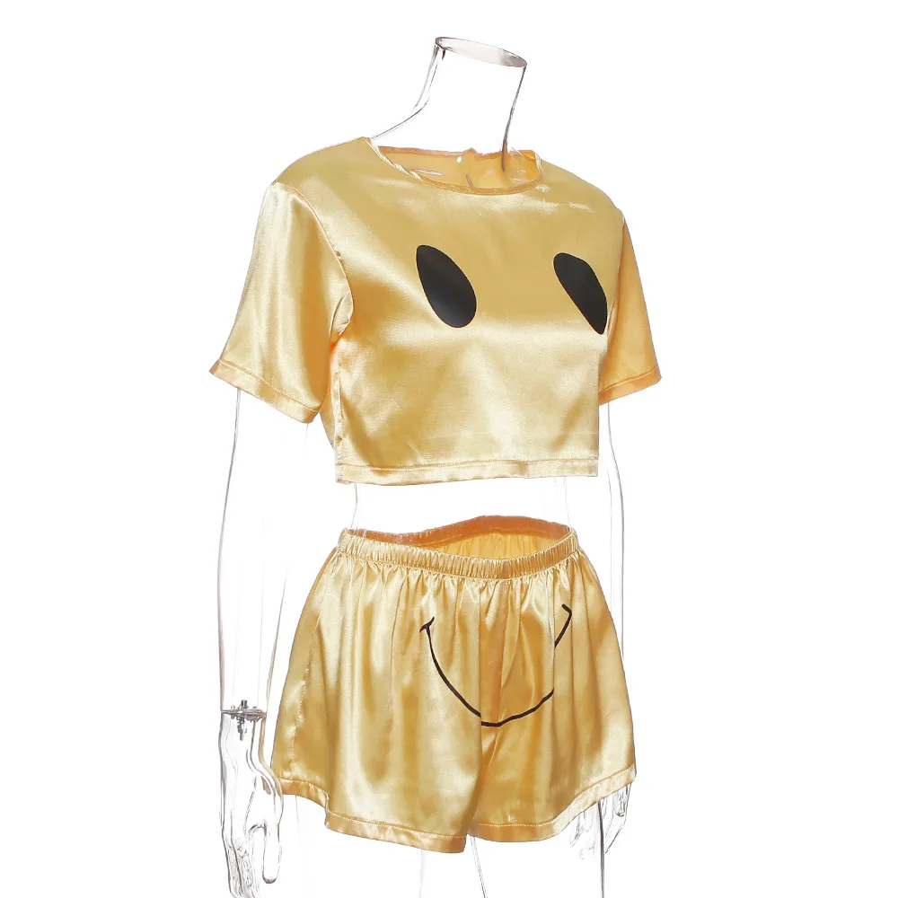 Комплект из двух предметов со смайликом и принтом в виде лица сексуальный