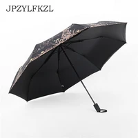 hot sale wind resistant folding umbrella rain women auto luxury big windproof umbrellas rain for men black coating 8k parasol