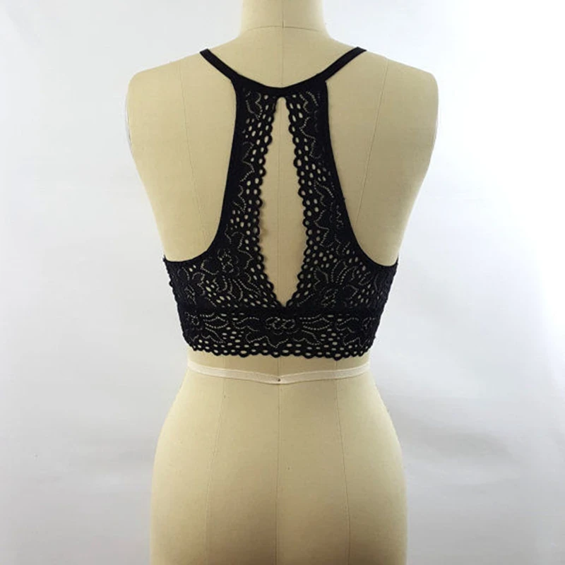 Женский Кружевной укороченный топ женский бюстгальтер Бралетт с вырезами на