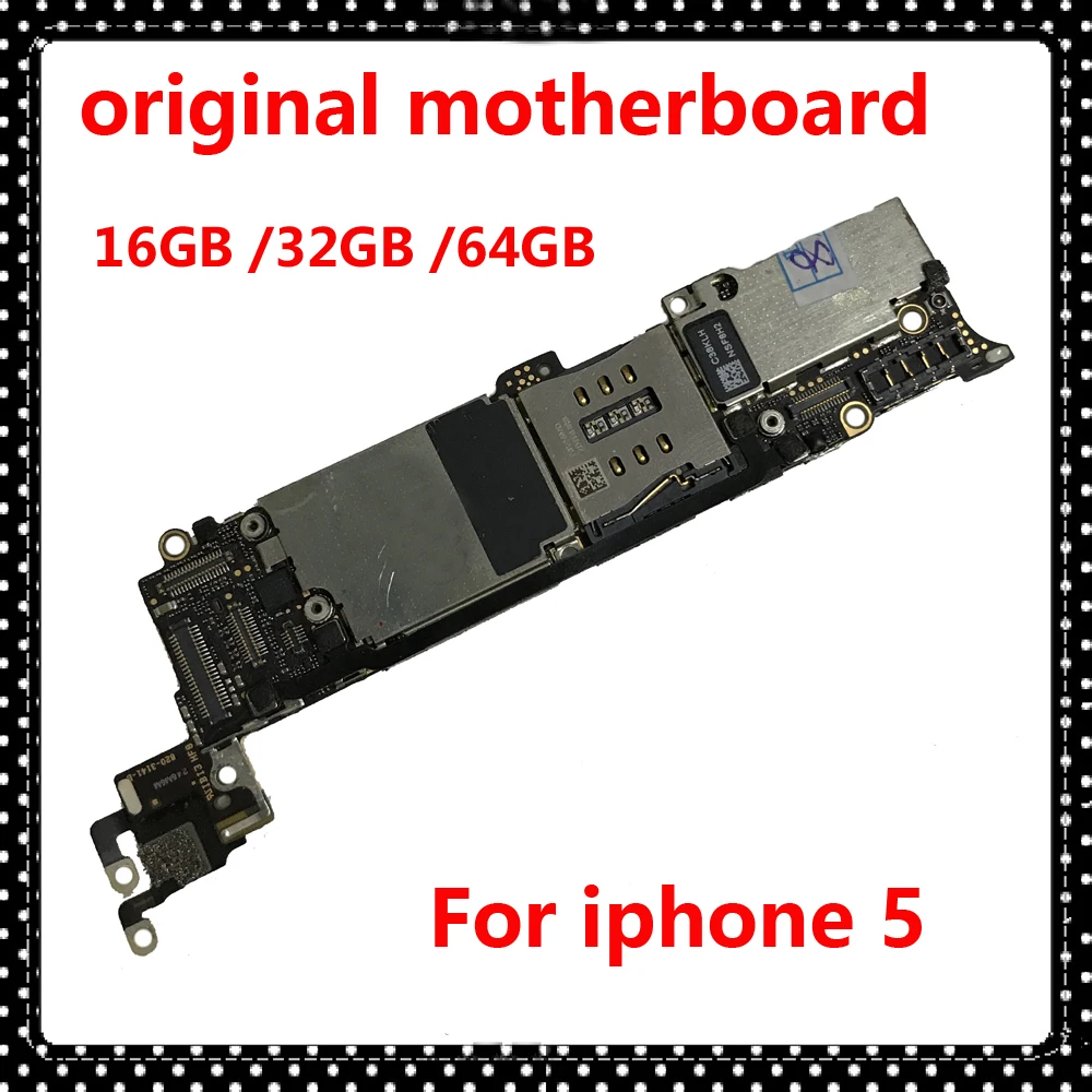 Оригинальная система IOS, телефонная плата для iphone 5, материнская плата 16 ГБ, 32 ГБ, 64 ГБ, чистая разблокированная плата iCloud 5G с чипами