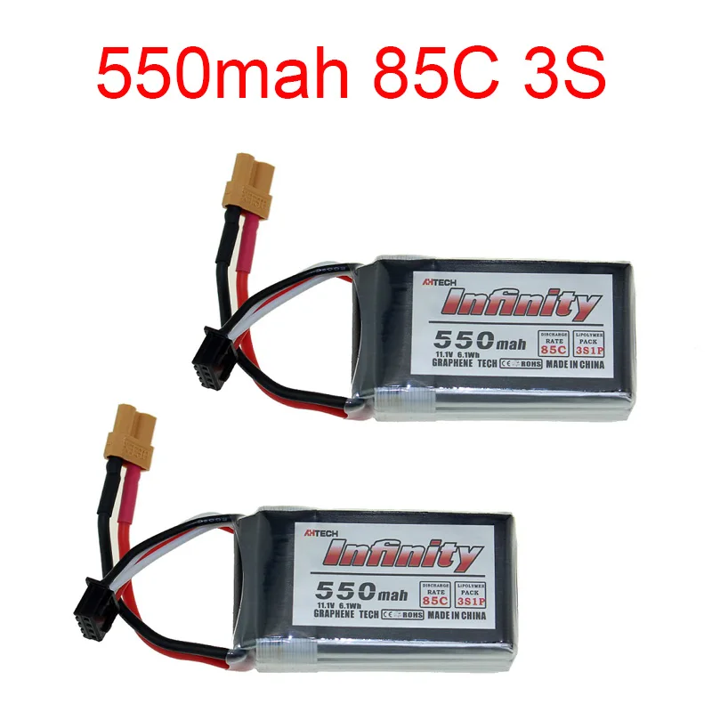 2pcs 550mah 3S 2/5 шт для графеновой батареи Infinity 4S 14,8 V 1500 мА/ч, 85C графеновой батареи LiPo Батарея Перезаряжаемые XT60 разъем Поддержка 15C повышения Зарядное устройство - Цвет: 2pcs 550mah 3S