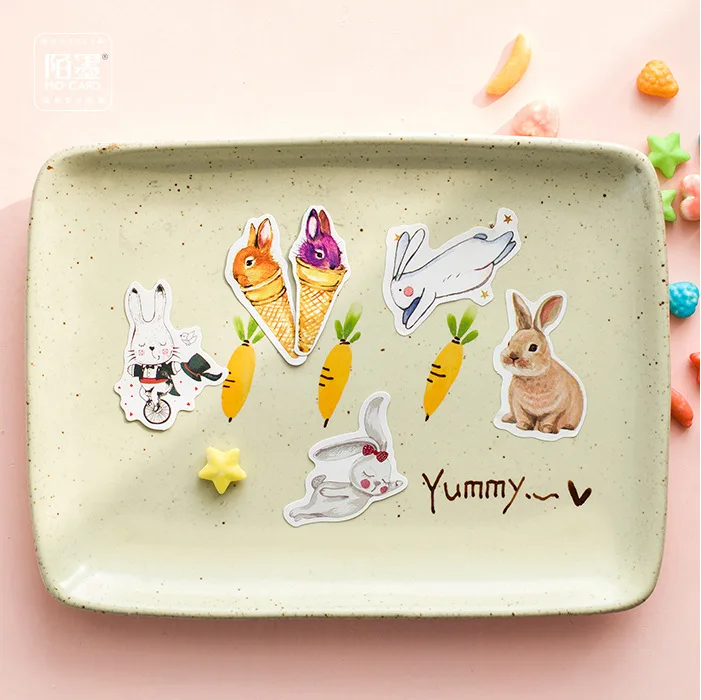 Клейкая наклейка AAGU Hello Rabbit 45 шт. скрапбукинг наклейки на Хэллоуин Рождество