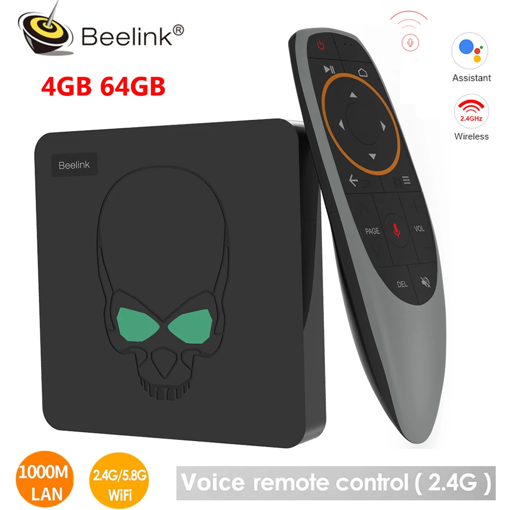 Beelink GT-King Android 9,0 tv Box Amlogic S922X 4 Гб LPDDR4 64 Гб rom 2,4G+ 5,8G WiFi BT 4,1 4K 2,4G голосовой пульт дистанционного управления