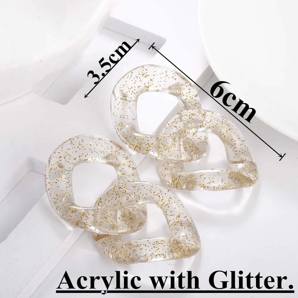 Женские акриловые серьги FishSheep круглые капельки из золотистой фольги прозрачные