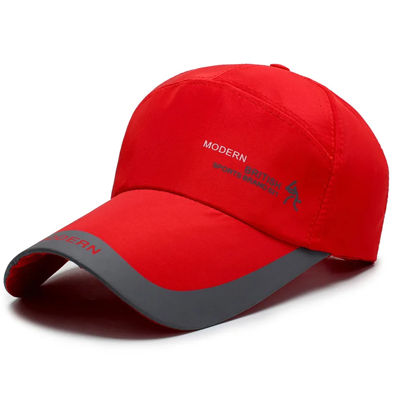 Men and Female Solid Color Baseball Caps Sport Hats Dad Hat Bone Net Leisure Snapback Women Men Mesh Breathable Hat - Цвет: red