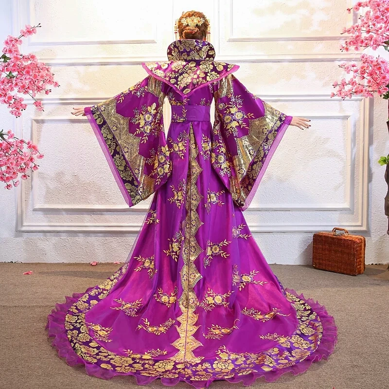 Дизайнерский китайский древняя Династия Тан королева фрахт костюм guzheng шоу одежда женская Hanfu китайская фотография