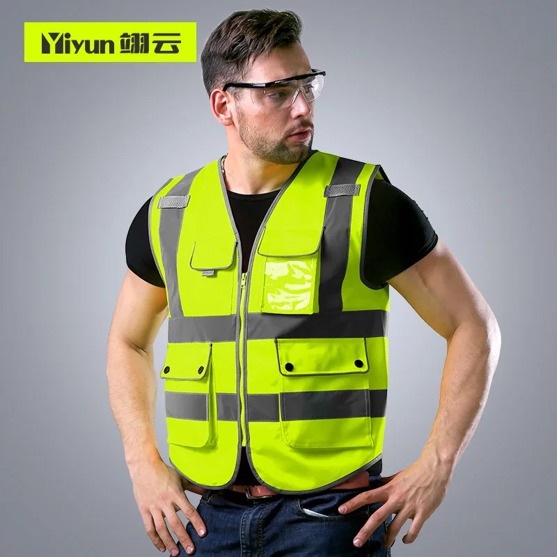 Защитное пальто для строительства светоотражающего жилета дорожного движения