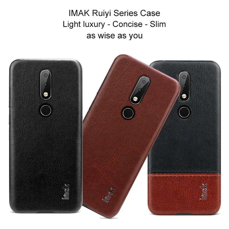 IMAK Ruiyi серия Роскошная кожа из искусственной кожи чехол для Nokia 6 1 Plus X6 Sirocco твердый