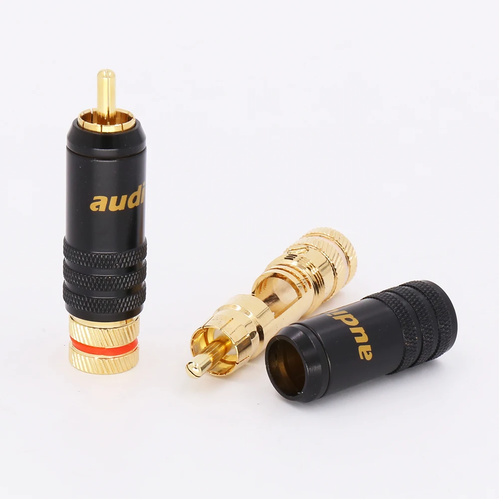Привет производительность 24K позолоченный RCA штекер аудио терминал адаптер 4 шт
