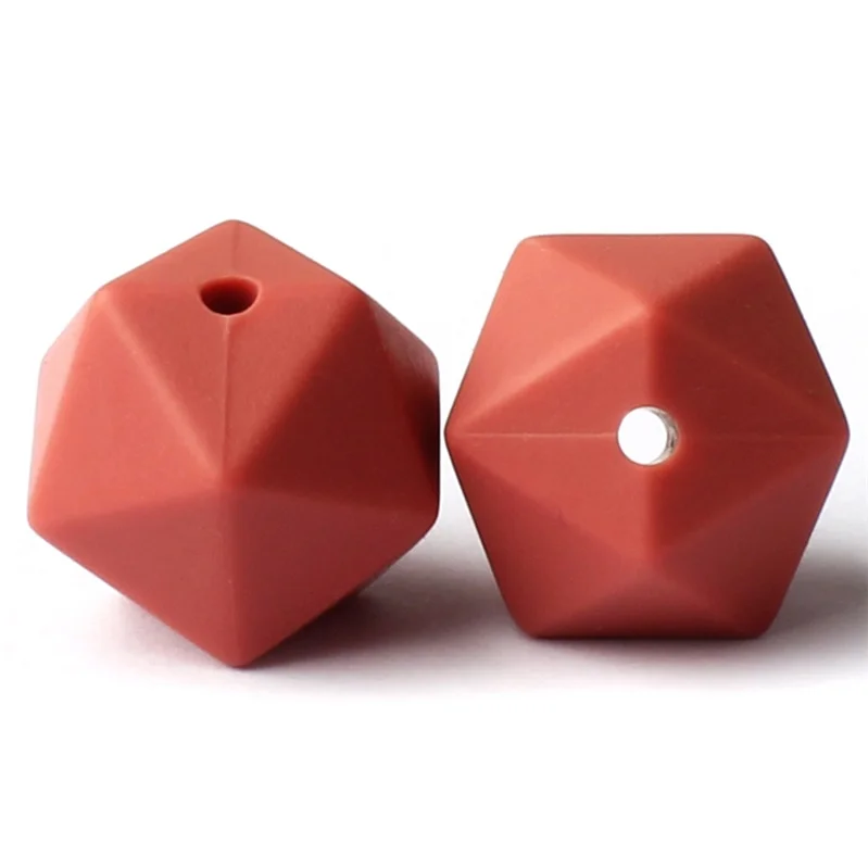 50 10 шт. 14 мм Icosahedron Силиконовые Бусины Пищевой класс Детские Прорезыватели для зубов BPA бесплатные Детские трофеи для цепочка для детской соски изготовление - Цвет: 50
