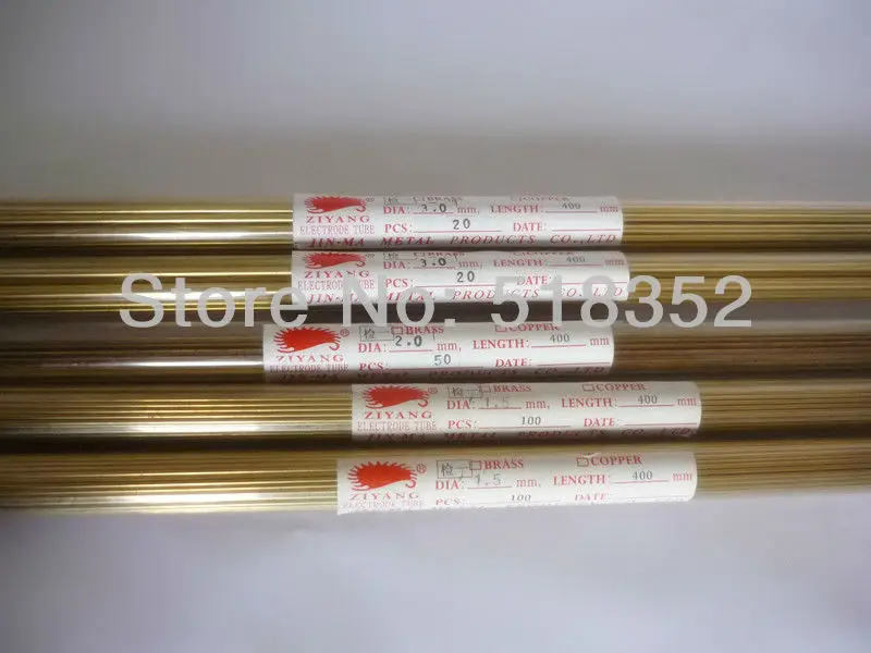 Латунная трубка электрода Ziyang с одним отверстием 2 0 мм x 400 для сверлильных