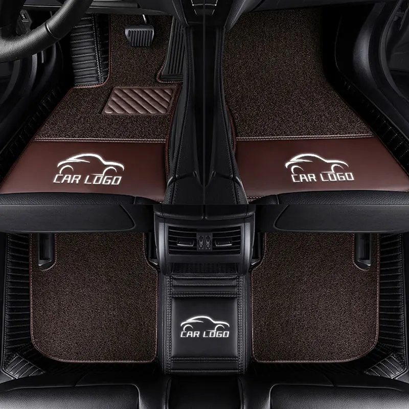 Black coffee 02 Car floor mats for Toyota logo Land Cruiser 200 Prado150/120 corolla 2007- C-HR camry 40 wish car styling liner Custom - Название цвета: Black coffee 02