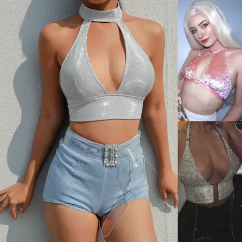 Модная женская однотонная майка без рукавов с открытой спиной и глубоким