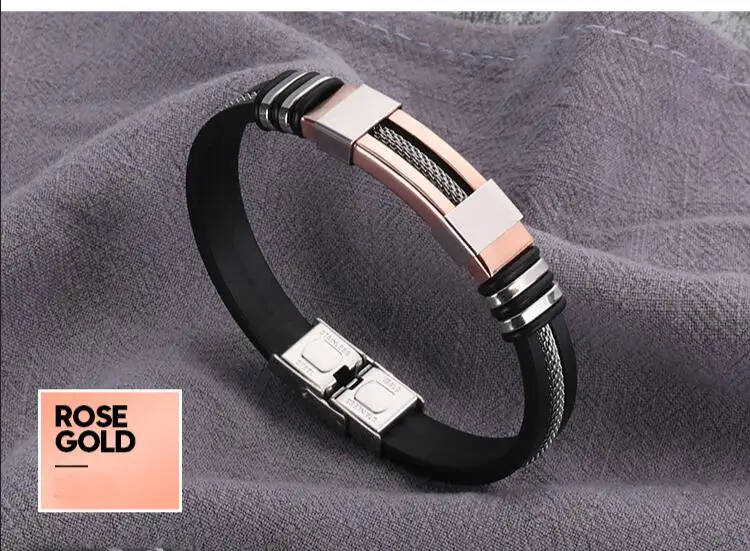 Нержавеющая сталь Силиконовые черные мужские часы наручные в стиле панк дизайн мужской браслет простой резиновый Шарм Pulsera Hombre