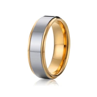 gold and silver color tungsten ring women jewelry accessories anillos mujer 6mm width
