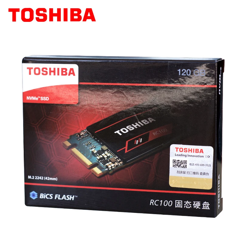 Внутренний твердотельный накопитель TOSHIBA NVMe 120 ГБ M.2 2242 PCIe 3 0*2 SSD 1350 дюйма |