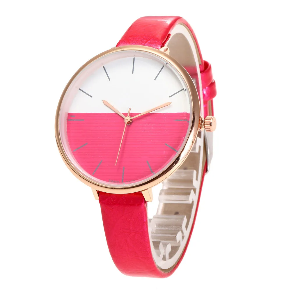 Женские часы с милым дизайном кожаный ремешок аналоговые кварцевые наручные из