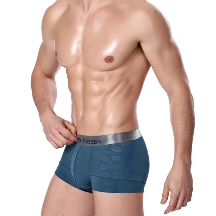 Сексуальное нижнее белье для мужчин s нейлон Ice Boxer Man тонкие шелковые трусы