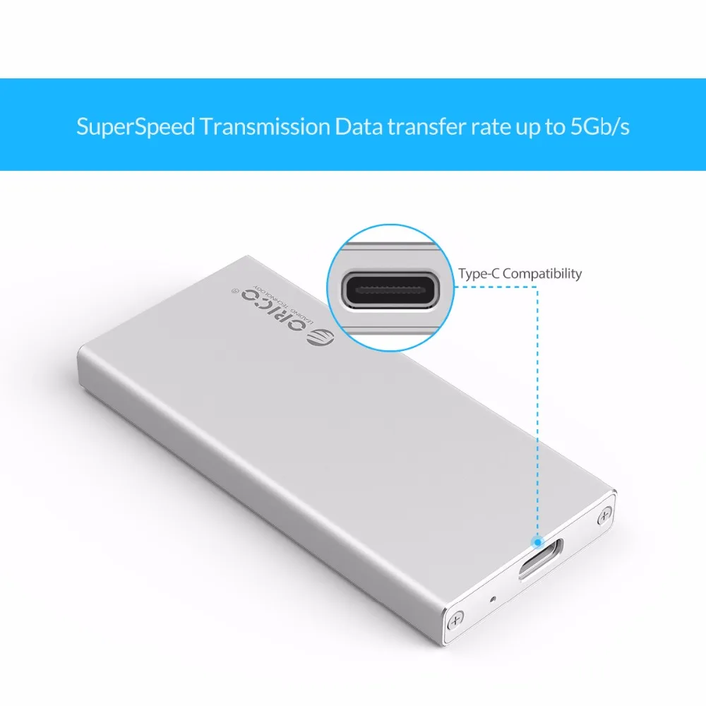 ORICO Type C mSATA SSD чехол алюминиевый к USB корпус адаптер встроенный контроллер ASM1153E|msata