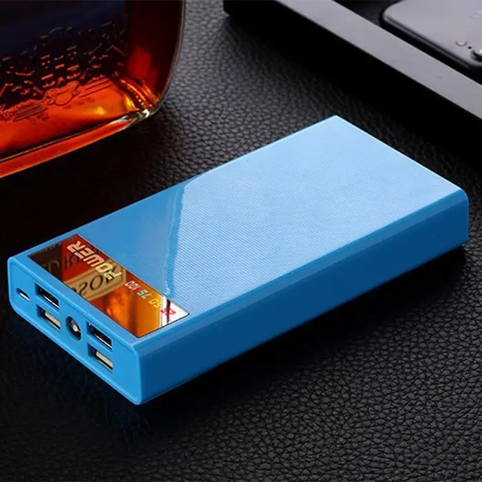 Портативный корпус для внешнего аккумулятора с ЖК дисплеем светодиодный фонарик