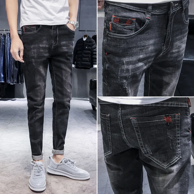 Kot Pantolon Erkek мужские рваные джинсы, модные джинсы, Vaquero Hombre, мужские джинсы с дырками, Стрейчевые джинсы без шнуровки