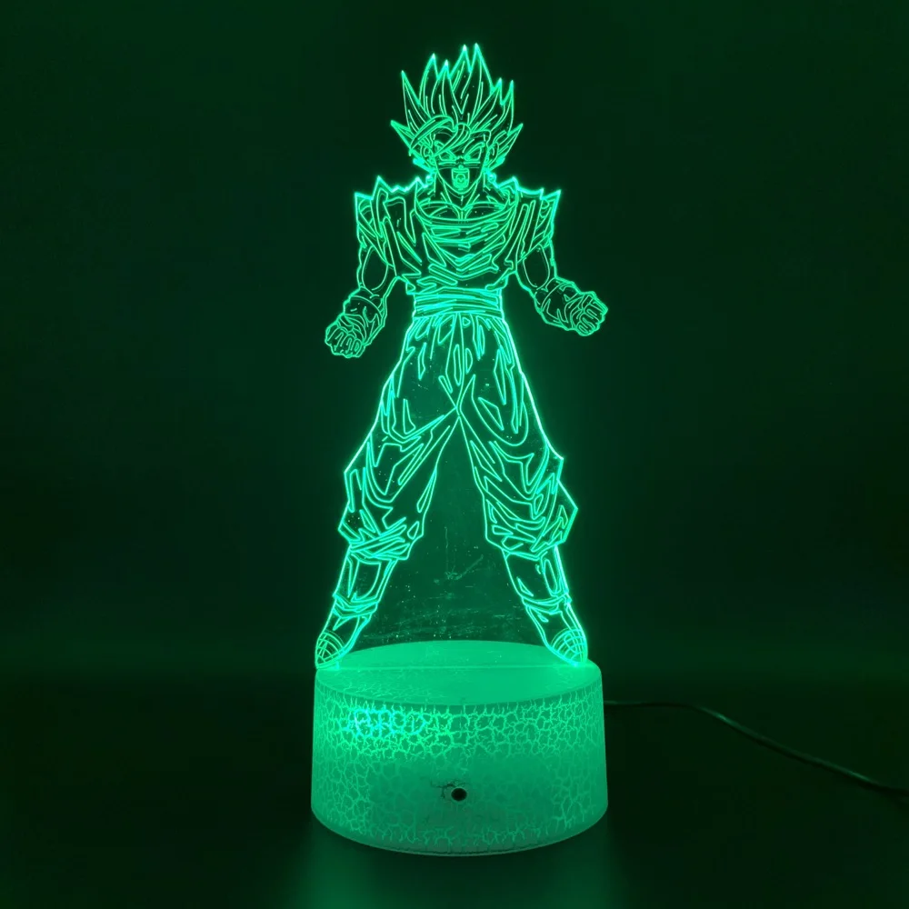 Декоративные изделия Dragon Ball Z Goku фигурки СВЕТОДИОДНЫЙ Ночник подарок на день рождения для детской спальни Декор ночник Вегета Usb 3d лампа