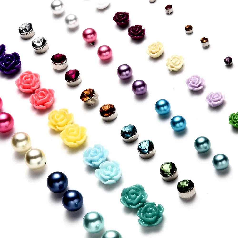 30 парт/компл. смешанный кристалл цветок шпилька для девушек Милая фотороза