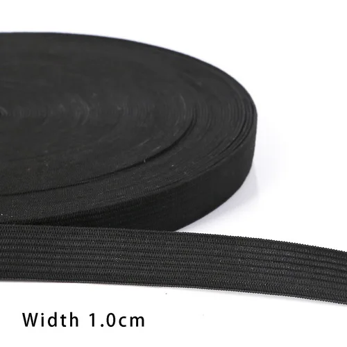 10mm Black 5 ярдов/партия черная белая плоская тонкая широкая эластичная резинка аксессуары для одежды нейлоновая тесьма для одежды Швейные аксессуары - Цвет: 10mm Black