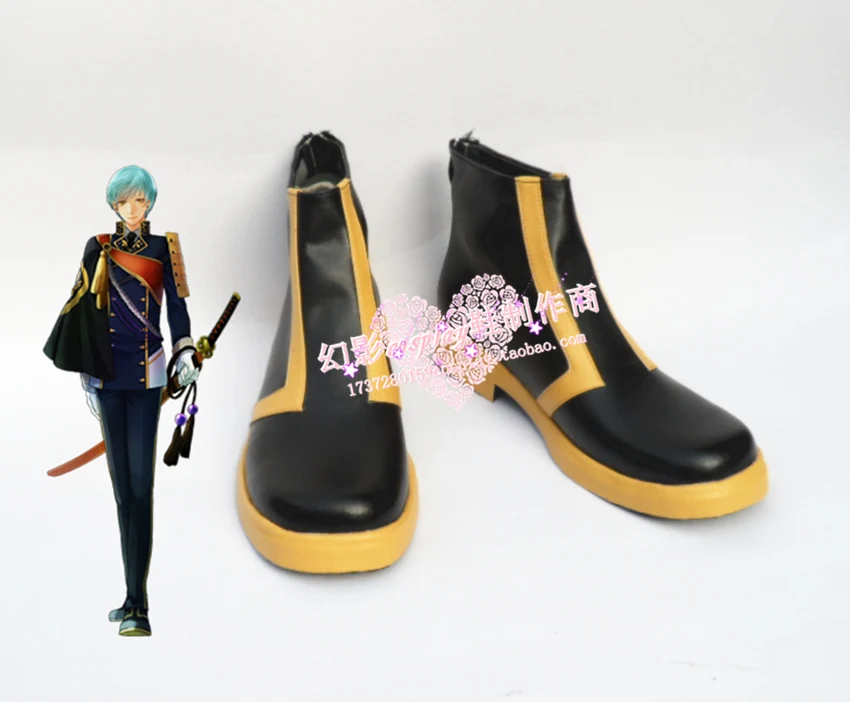 

Touken Ranbu Ichigo Hitofuri Black Short Cosplay Boots Shoes H016