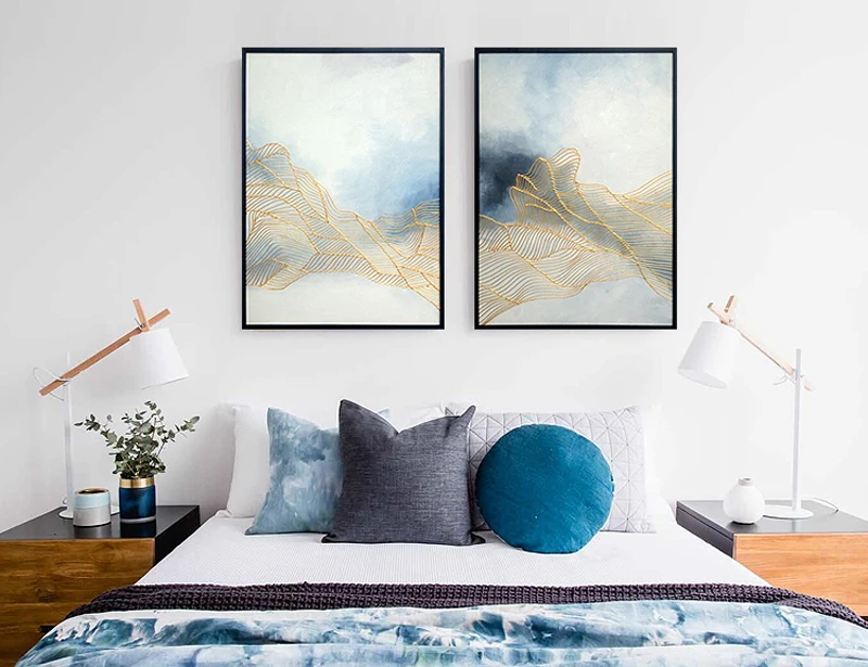2 Piece Wall Art Decor Hand Painted Canvas Oil Paintings Abstract Handmade Picture For Living Room Modular Painting Unframed | Дом и сад