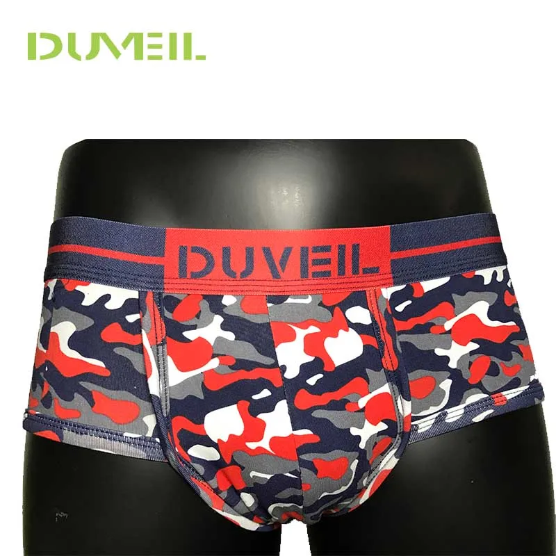 

DUVEIL 2Pieces/Lot Men Camouflage Printed Red/Green Underpants Briefs Sports Underwear Sexy Mens Underpants Outdoor Knicker