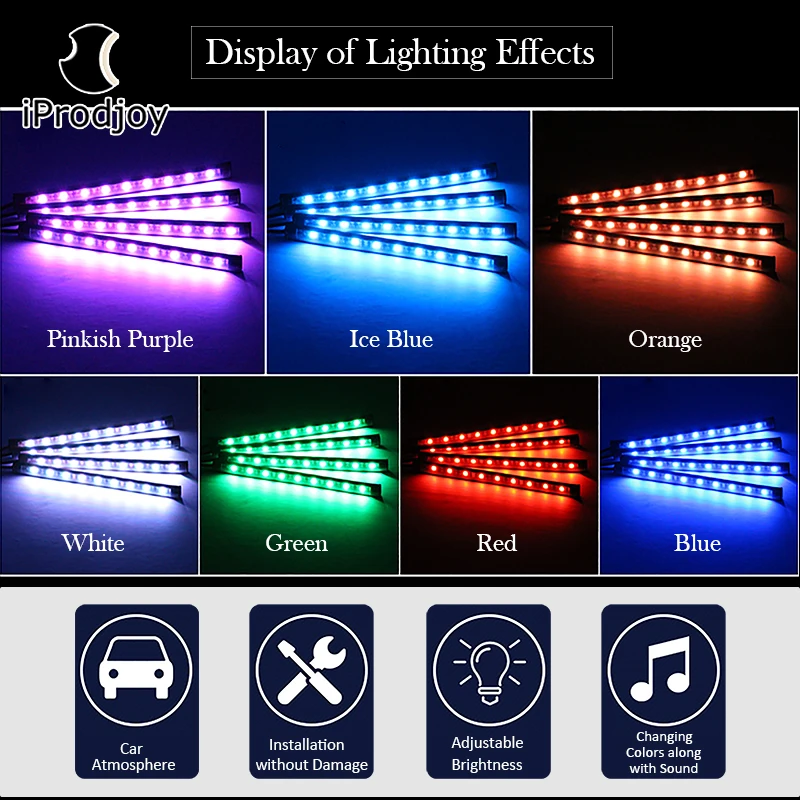 USB ковер декоративные огни салона автомобиля светодиодные ленты RGB Neno пол ноги