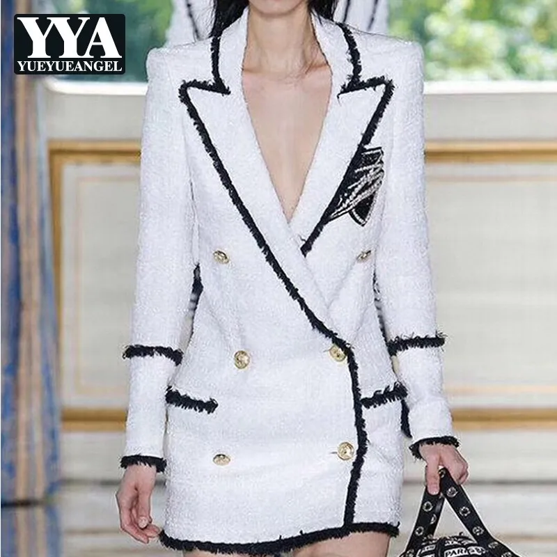 Английский стиль женская Средняя длина бриллианты значок верхняя одежда пальто