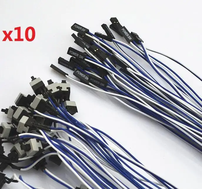 Оптовая продажа комплект 10x Кабель питания и кнопочный переключатель для ПК