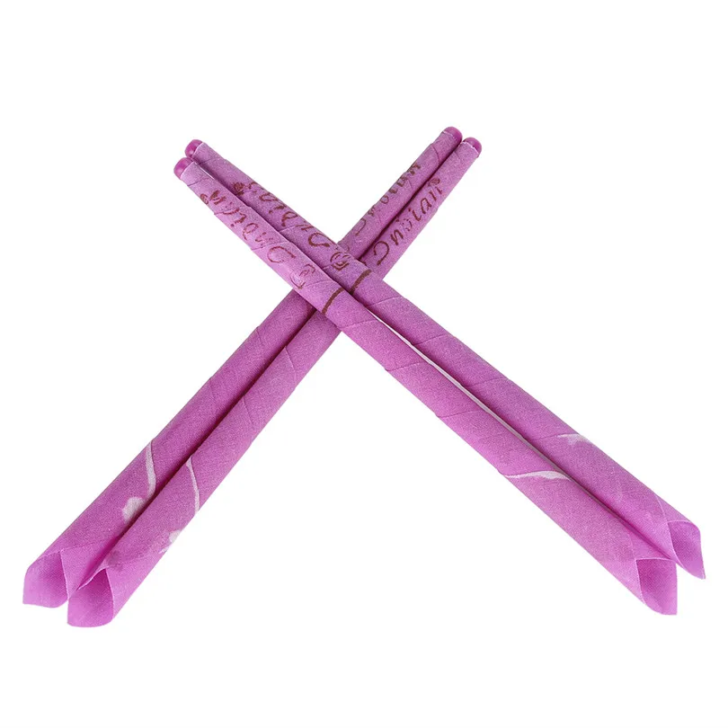 Purple 100 шт индийские ушные свечи расслабляющий массаж для спа, ароматерапии ушной воск Чистка слухового чувства уход за ушным воском удаление свечи с ушной вилкой - Цвет: Purple