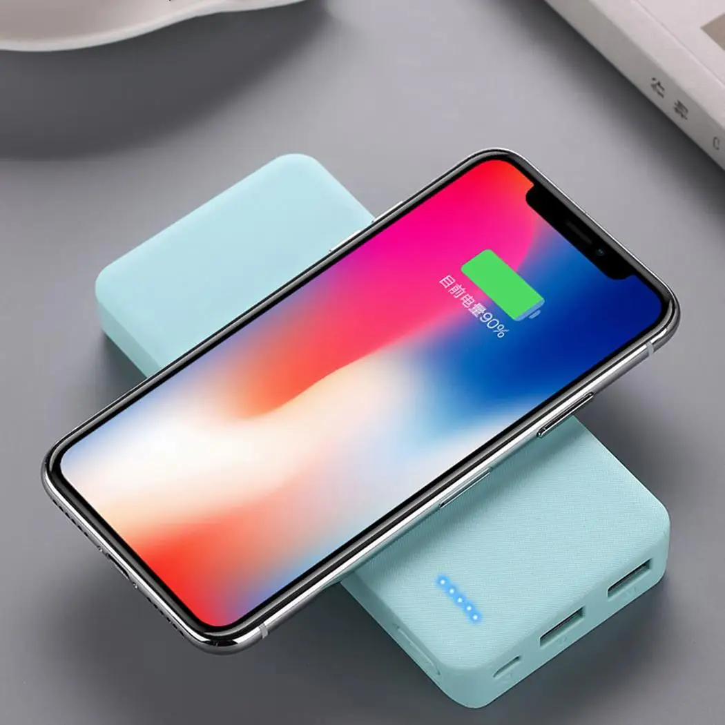Портативный внешний аккумулятор 20000 мАч для Xiaomi iPhone Samsung Huawei с двойным выходом USB