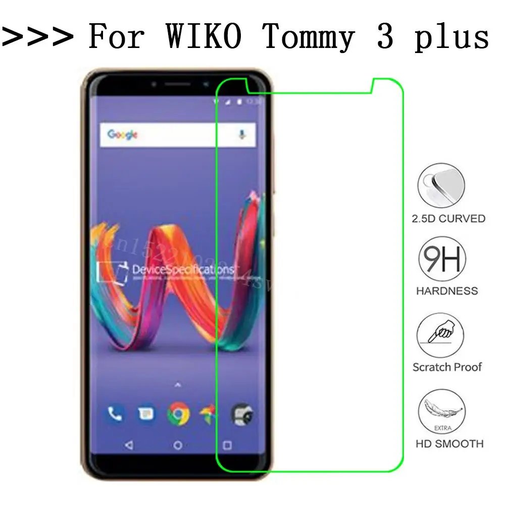 Закаленное стекло 9H для смартфона Wiko Tommy 3 plus Защитное экрана Взрывозащищенная