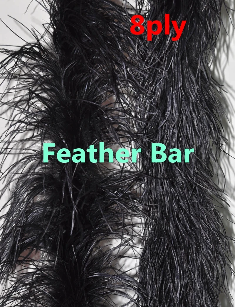 Роскошный черный костюм боа с перьями страуса длина 2 метра 10 м/лот Бесплатная